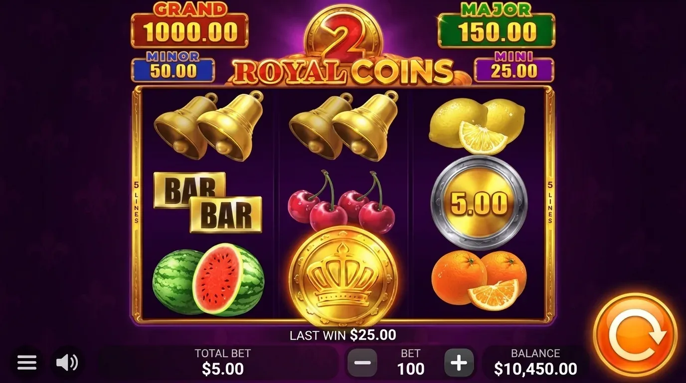Royal Coins 2 Hold and Win en play